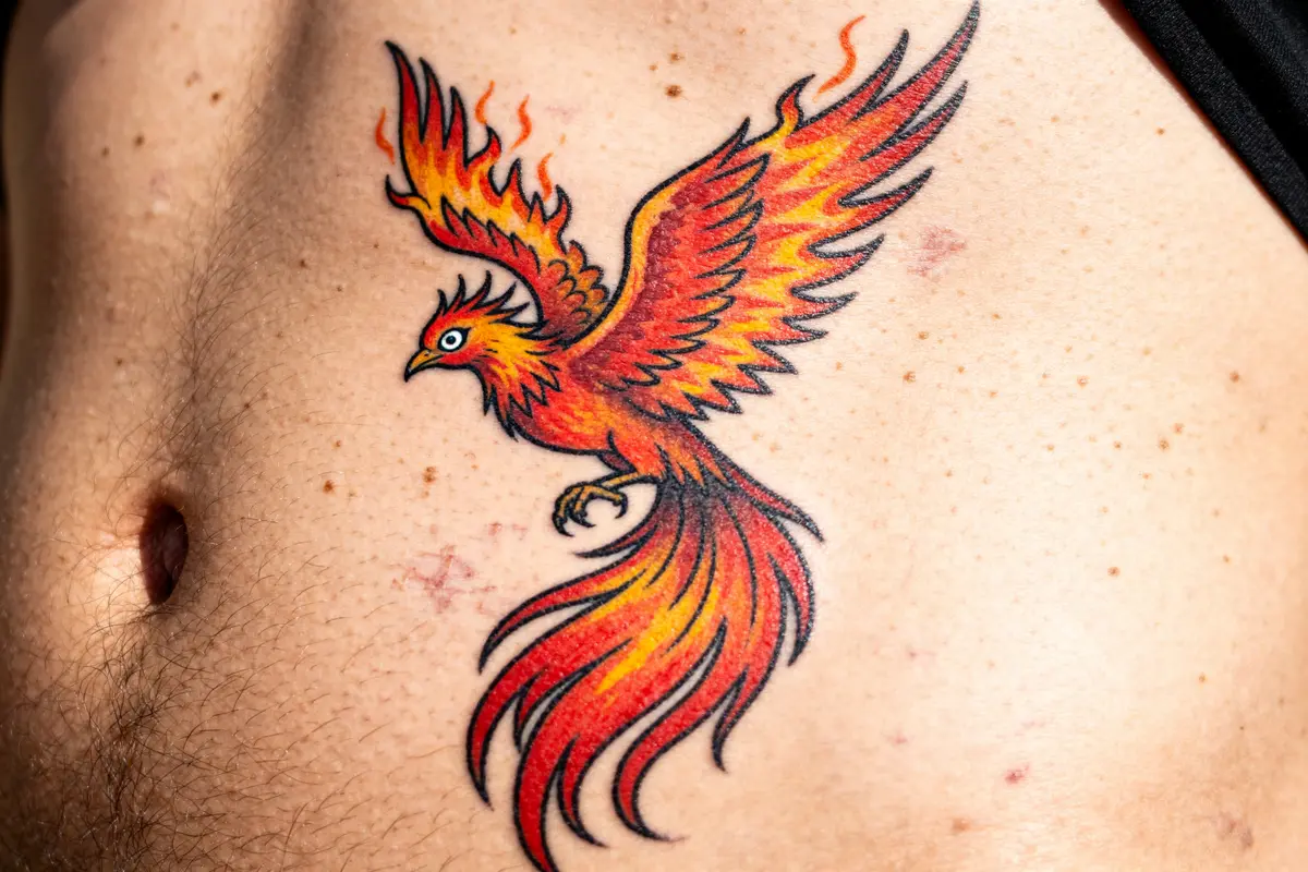 Signification du Phoenix en tatouage : Mort, renaissance et mystère